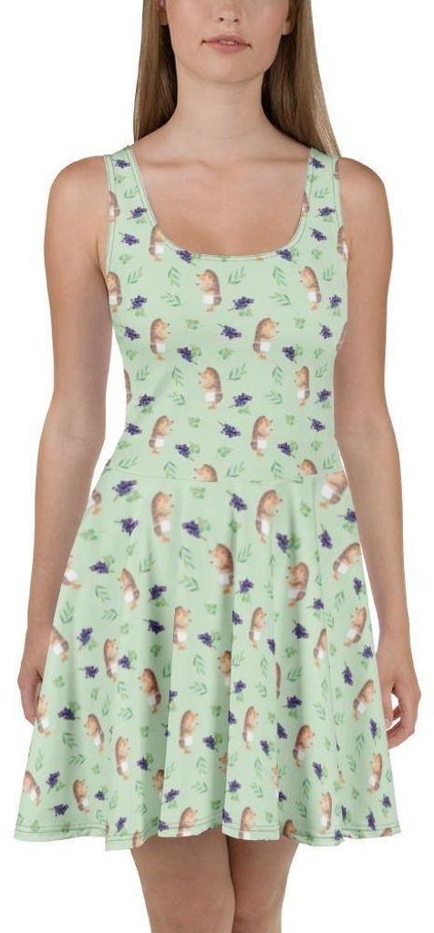 Mr. & Mrs. Panda Sommerkleid Igel Wein M - Grün - Geschenk, Weinglas, Kleid, Damenkleid, Damen-Sommerkleid, Kurzes, Rotwein, Weißwein, Lustige Sp...
