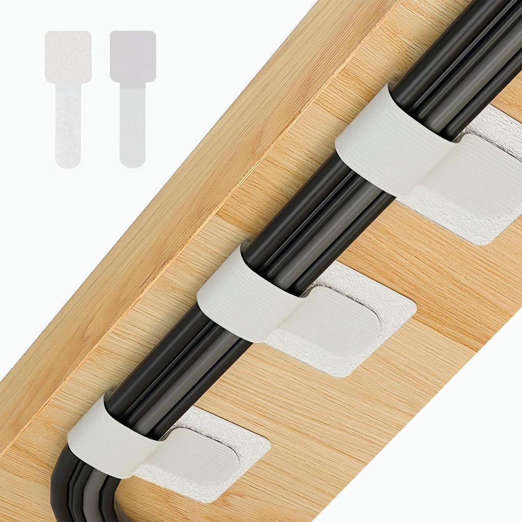 STILVORA Kabelbinder, Kabelbinder Klett selbstklebend, 50er Set Kabel-Organizer mit starkem Klettverschluss & Klebepad, wiederverwendbar, flexibel,...