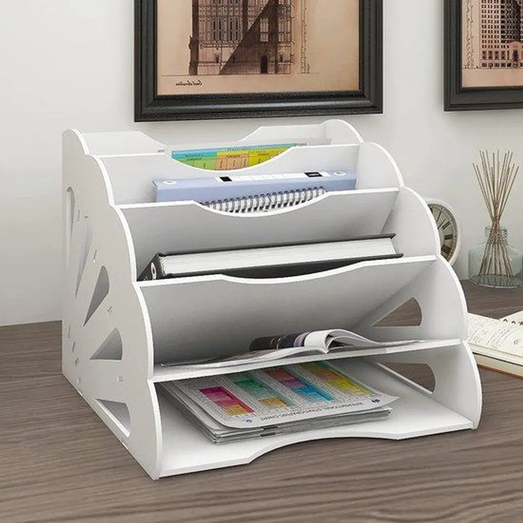 Organiseur de bureau et porte-documents A4 en bois noir pour bureau