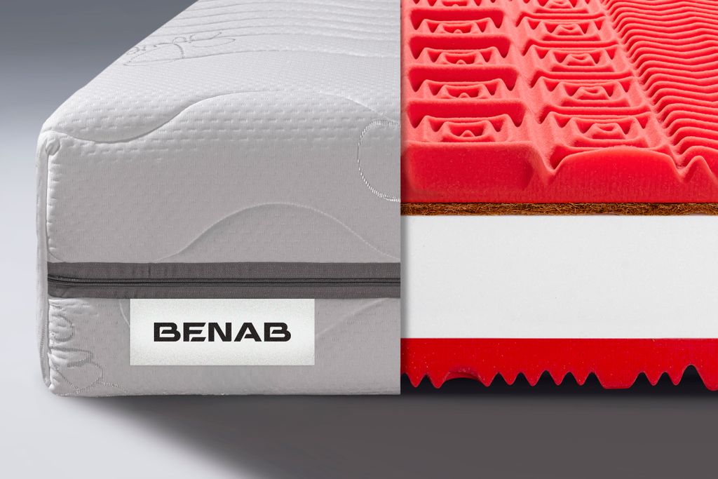 Schaummatratze Benab Zero Hard&Medium 20 Plus Matratze 140 x 200 cm H3 / H5 hart 20 cm hohe Schaummatratzen, Silber, Kokosnuss, PUR, 7 Zonen, Partn...