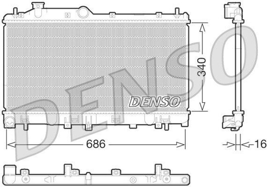 DENSO Kühler Motorkühlung für SUBARU LEGACY V Station Wagon BM BR