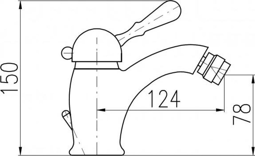 Mitigeur bidet LABE avec siphon en laiton doré Image du produit 