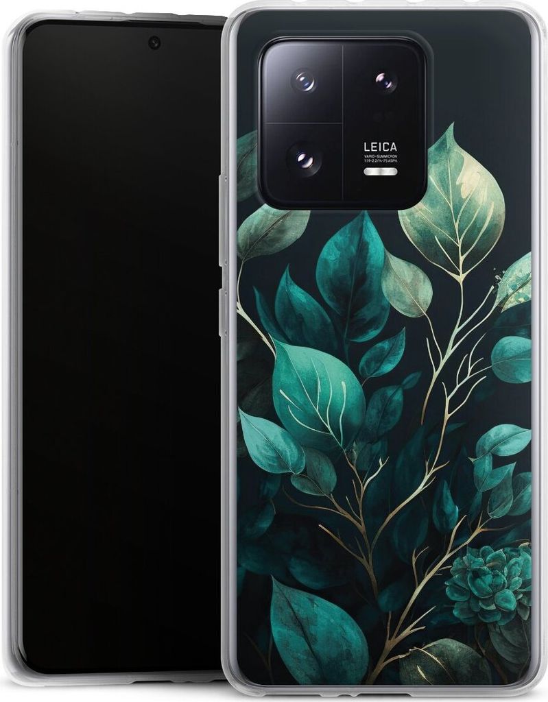 DeinDesign Handyhülle für Sony Xperia 10 V Silikon Hülle Case Smartphone Schutzhülle Blätter schwarz Eukalyptus