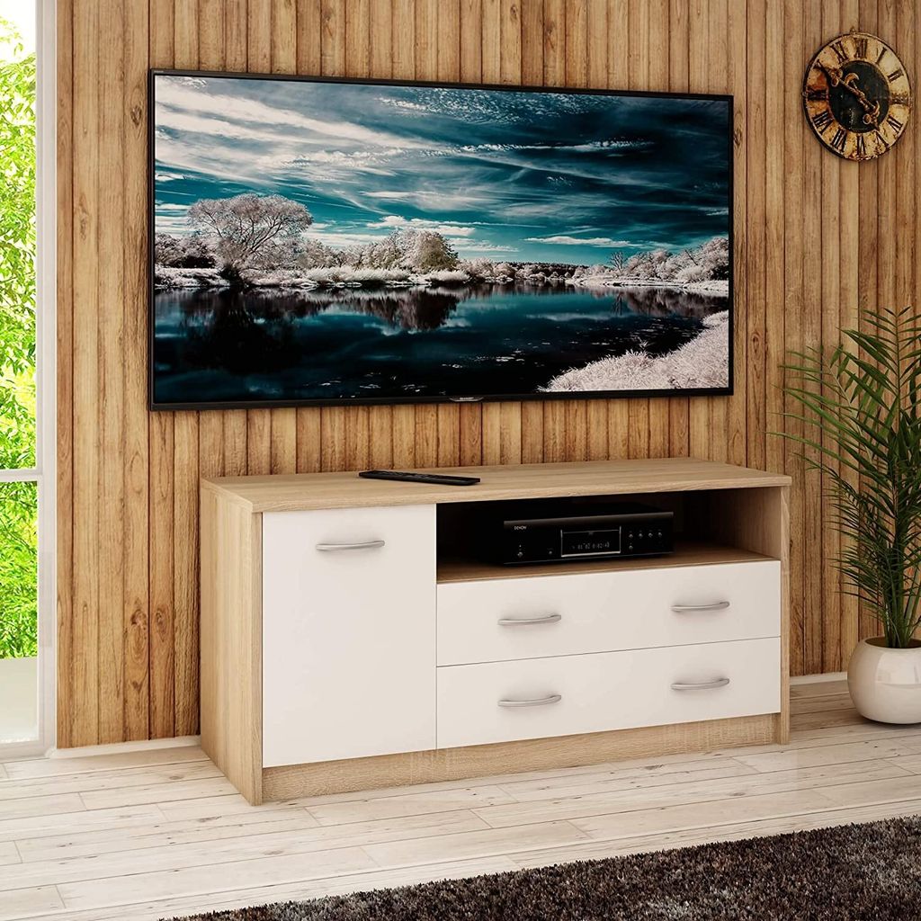 MATKAM Fernsehkommode 1D2S, H 55xB110xT41 cm, laminierte Produktbild 