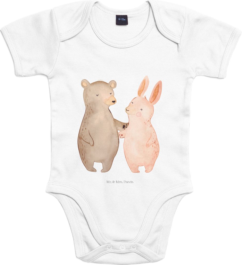 Mr. & Mrs. Panda Strampler Baby Bär und Hase Umarmen 1. - Produktbild 