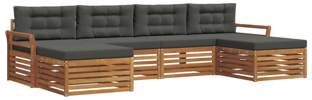 vidaXL Sofagarnituren 6 pcs Natur und Anthrazit Massivholz Akazie