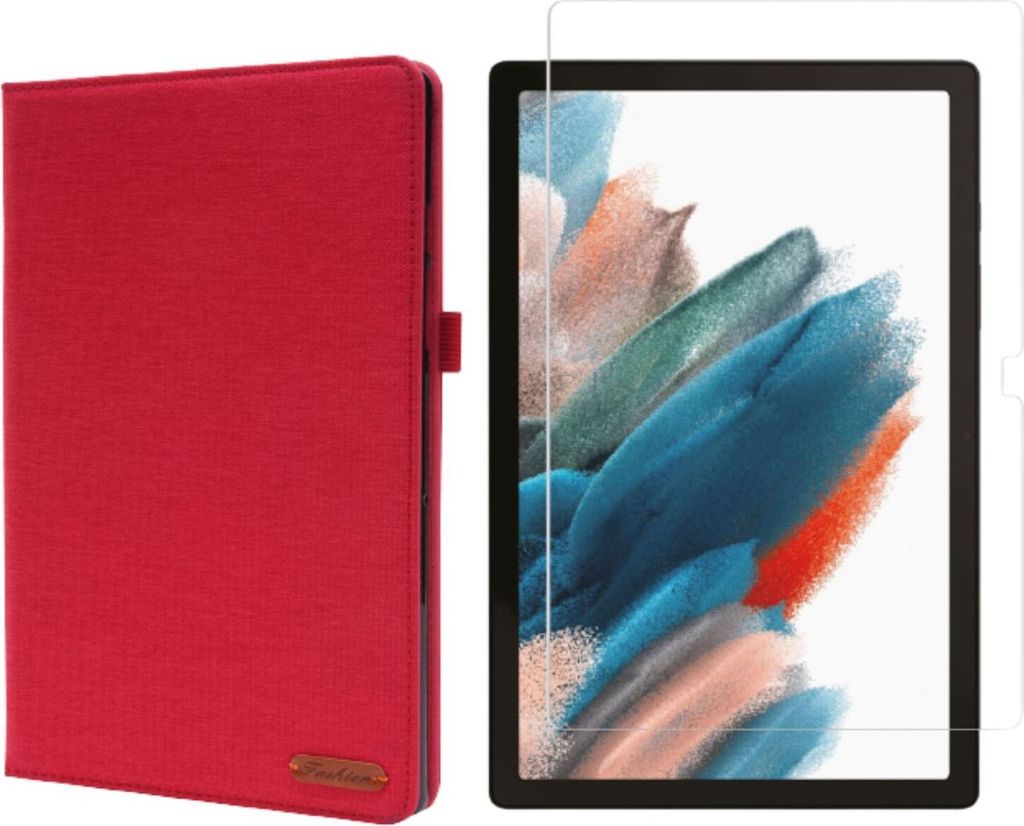 2in1 Set für Samsung Galaxy Tab A8 SM-X200 X205 10.5 Zoll Tablet mit Smartcover + Schutzglas mit Auto Sleep/Wake Magnetverschluss Hülle