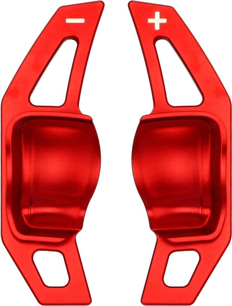 Schaltwippen für VW Beetle Eos Golf 5 6 GTI GTD R R32 Passat CC Polo 5 GTI Scirocco Sharan Tiguan Touareg Touran Jetta DSG Alu Rot Eloxiert Typ-A