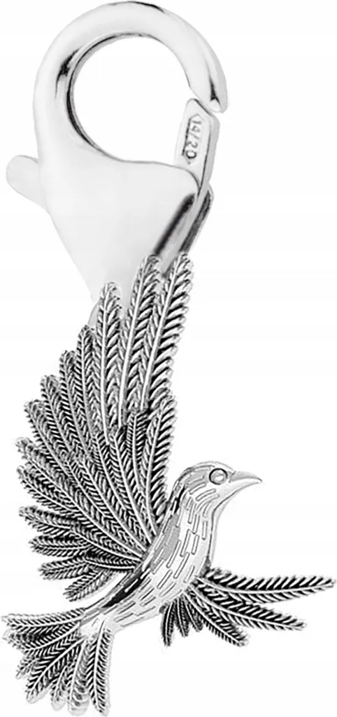 Pendaglio Colibrì in Argento 925 | Accessorio Elegante con Moschettone