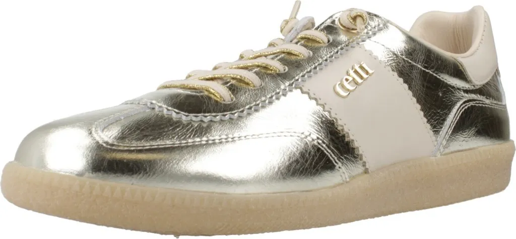 Basket de Mode Femme Cetti C1389sra V25 Dorée - Chaussure en Cuir