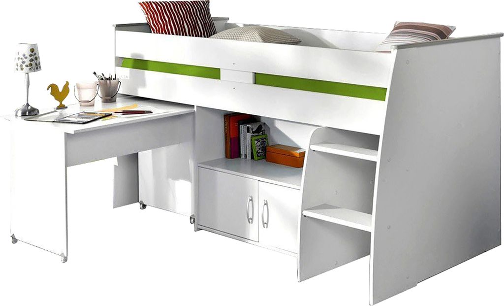 Lit combiné pour enfants avec détails blancs 90 x 200 cm – Image du produit 