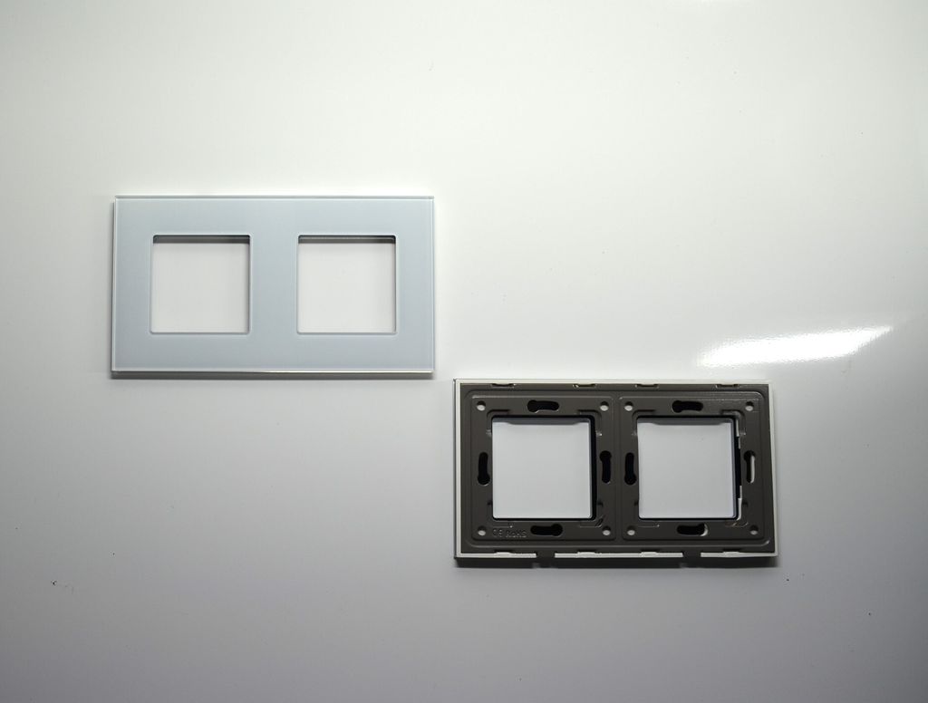 ERKMAN Rahmen Glasrahmen fach 2 Panel oder wand Wandlichtschalter und Steckdosen Weiß 157mm