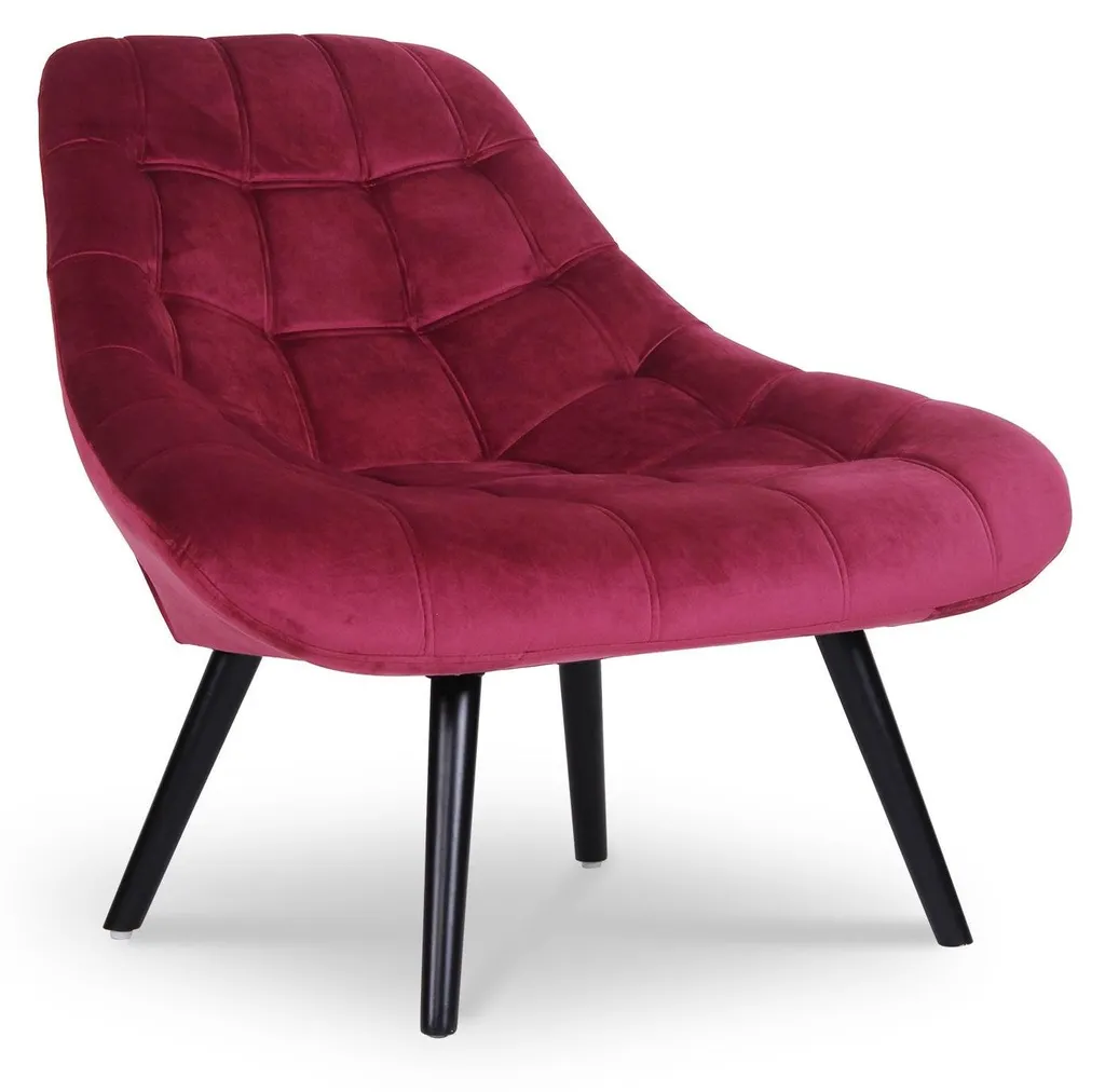 Fauteuil Danios Velours Rouge MENZZO - Siège Chic au Style Rétro Moderne