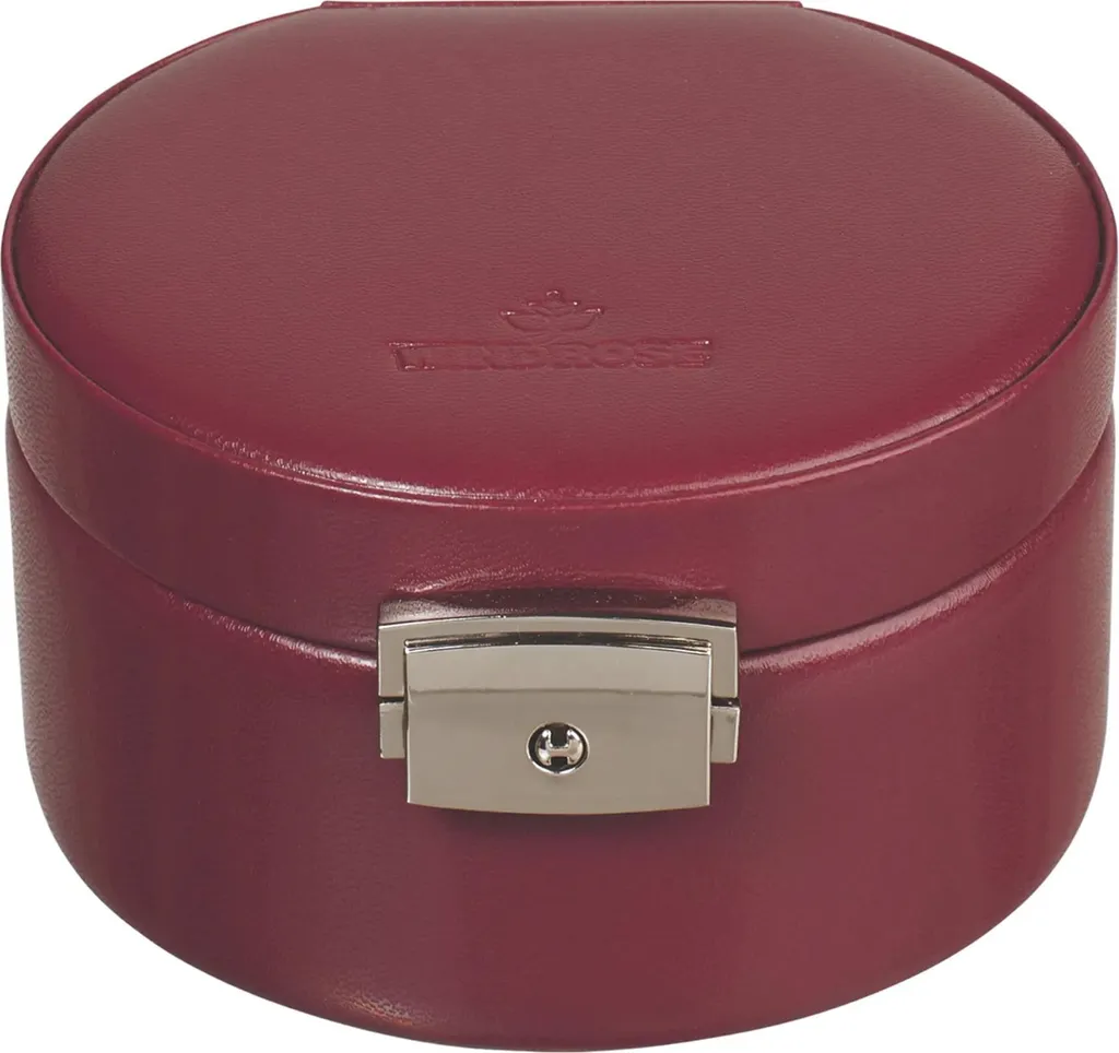 WINDROSE Scatola Gioielli Merino Round Rosso - Organizzatore Gioielli