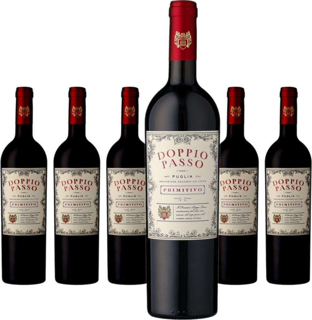 6x Doppio Passo Puglia Primitivo 13% Vol. 0,75L (I) Produktbild 