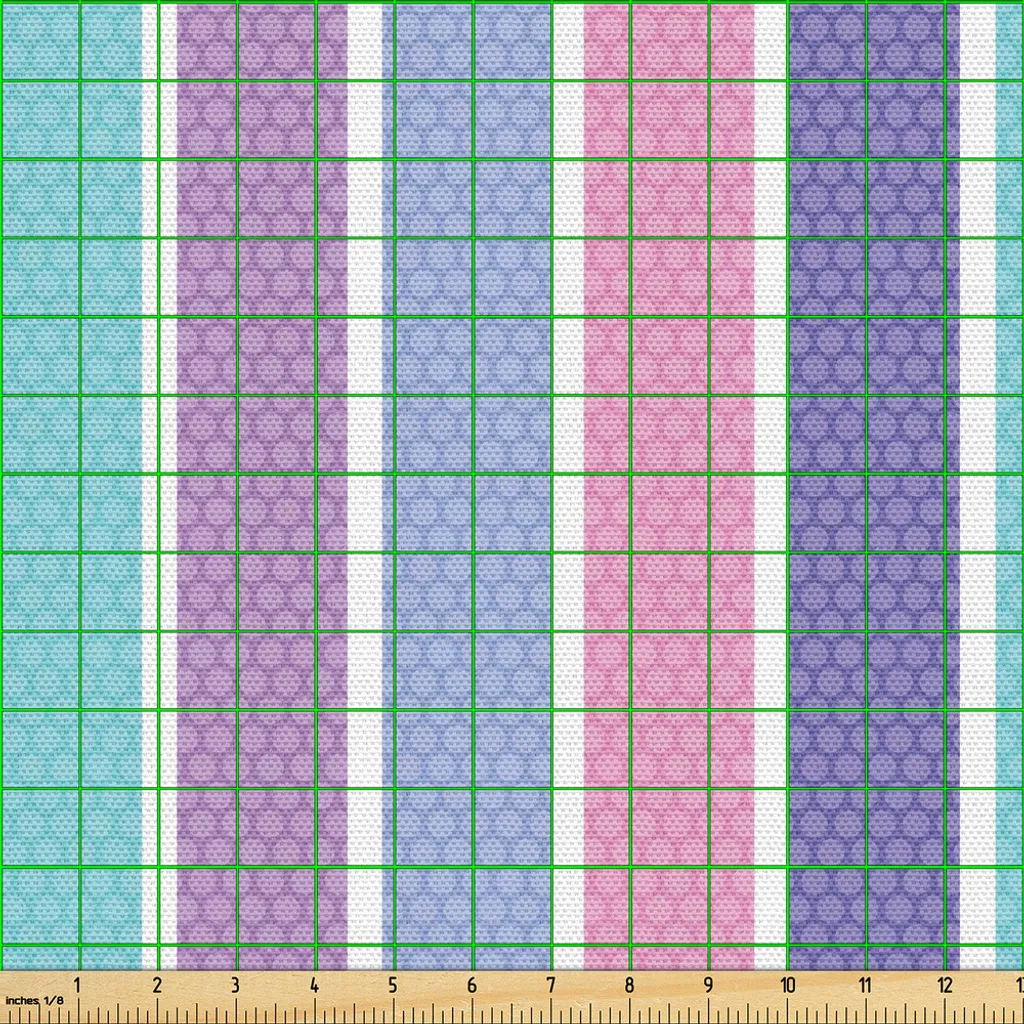 Tissu d'ameublement abstrait violet et bleu au mètre pour décoration