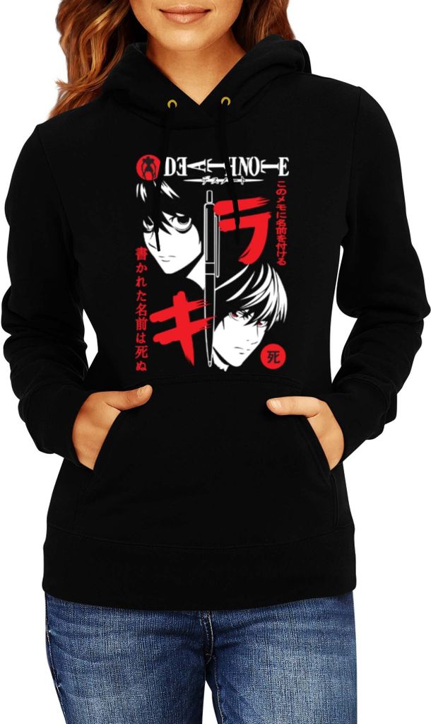 Damen Kapuzenpullover Japan Anime Manga Death Note 3 Death Note, Lady XS / Schwarz