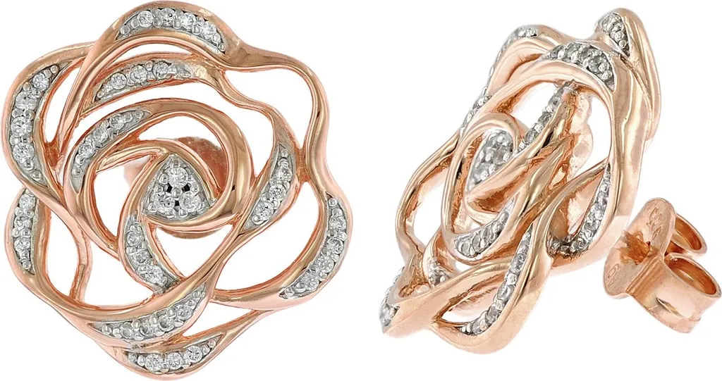 Boucles d'oreilles Puces Fleur en Argent pour Femme Style Romantique