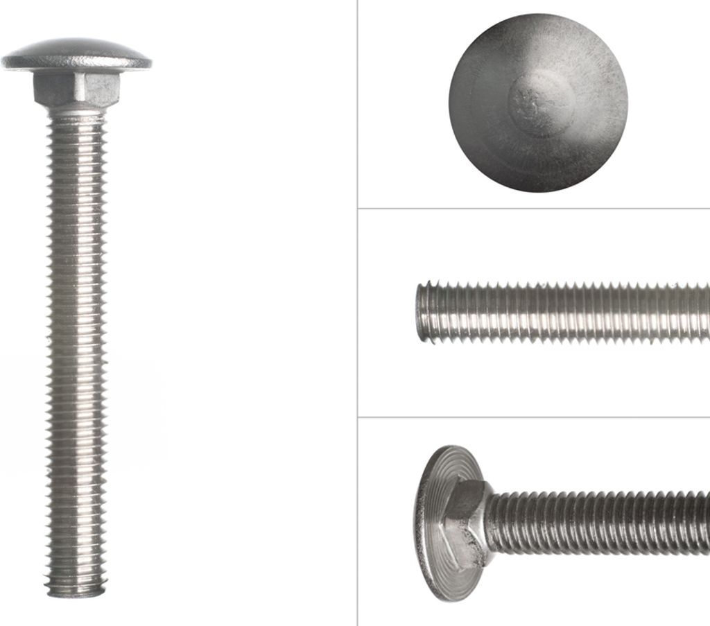 Schlossschrauben Edelstahl A2 M10 x 70 mm - 25 Stück