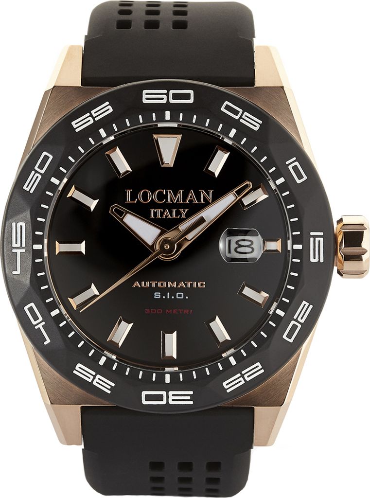 0215V5-RKBK5NS2K Italy Herrenuhr Stealth Automatik schwarz/rosé PVD Ref. 0215 Locman