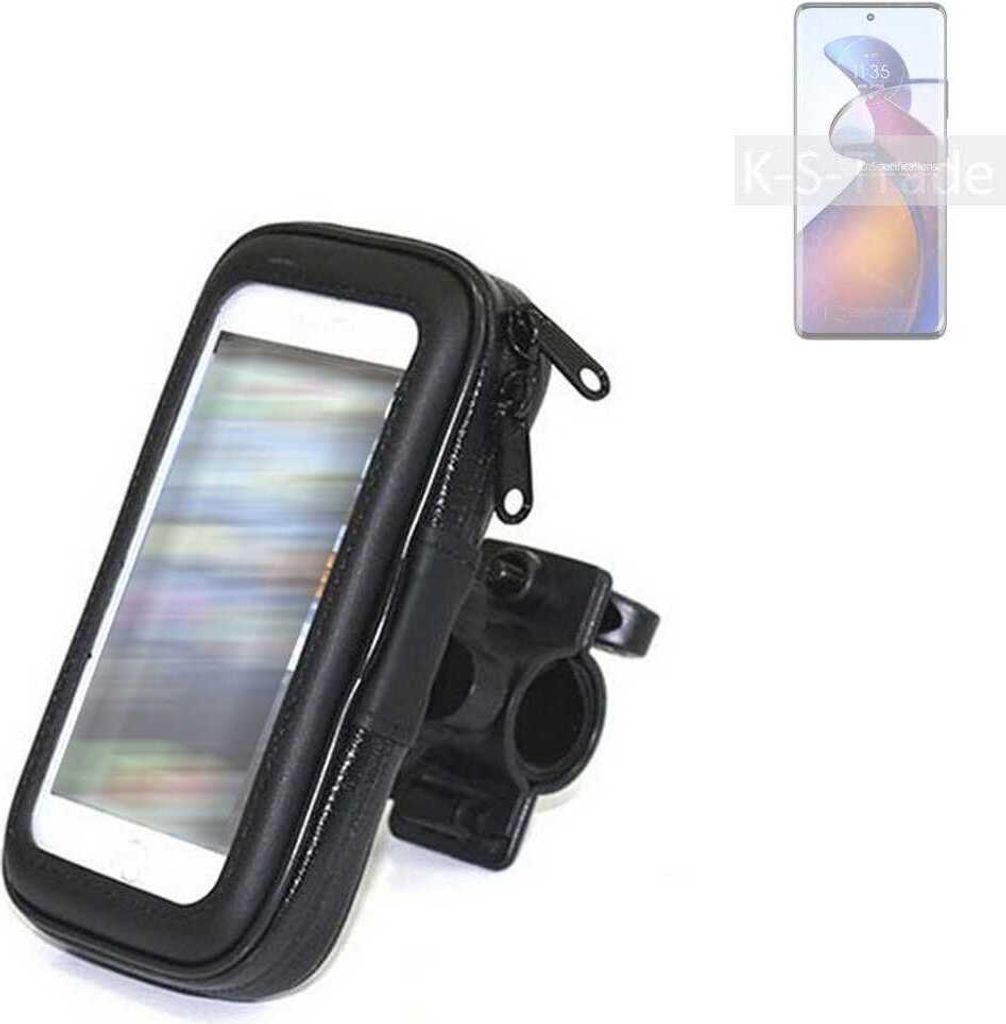 K-S-Trade Fahrrad-Halterung kompatibel mit Motorola Edge 30 Fusion Handy-Halterung Halter Lenkstange Fahrradhalterung Motorrad Bike Mount