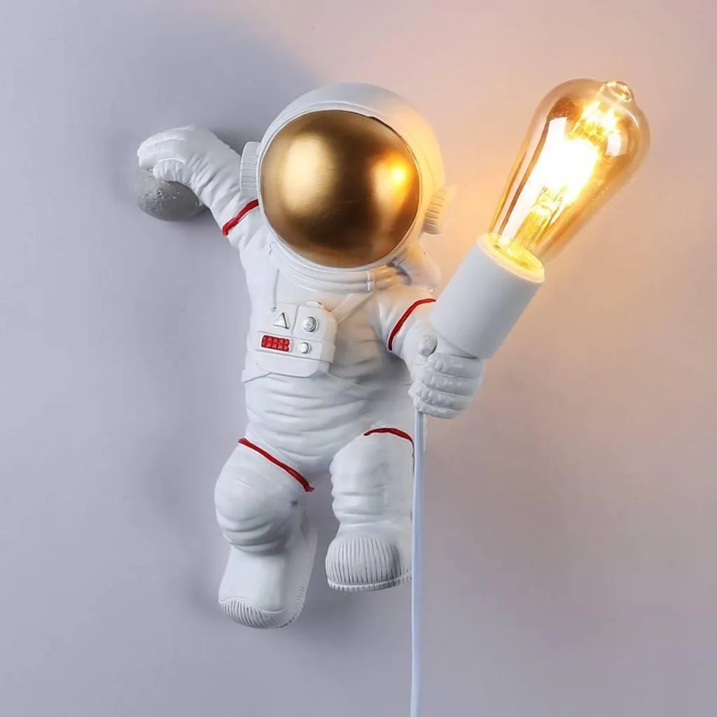 Veilleuse astronaute Neil LED design lune 3D pour chambre de garçon