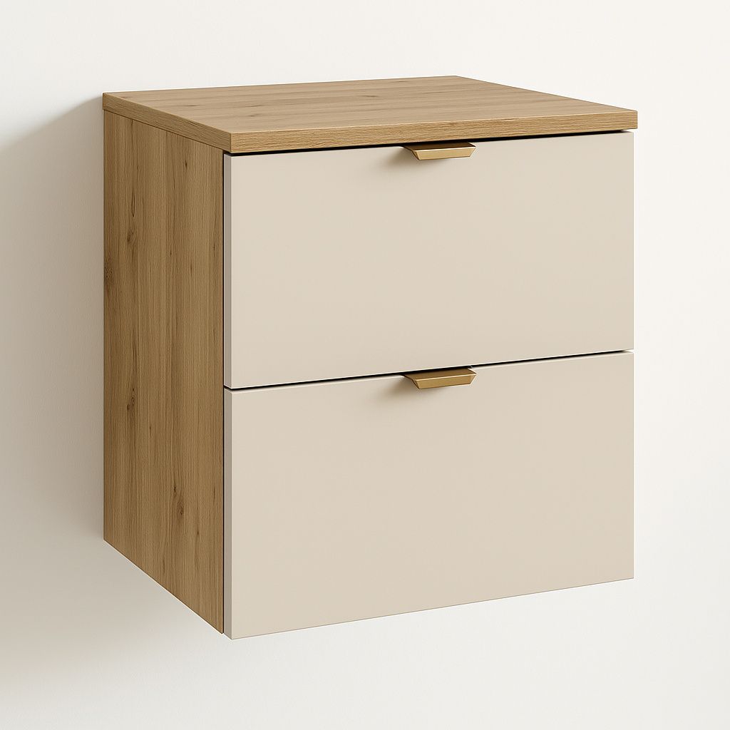 WENA Waschtischunterschrank 60 cm, gerade Fronten, Griffe Produktbild 