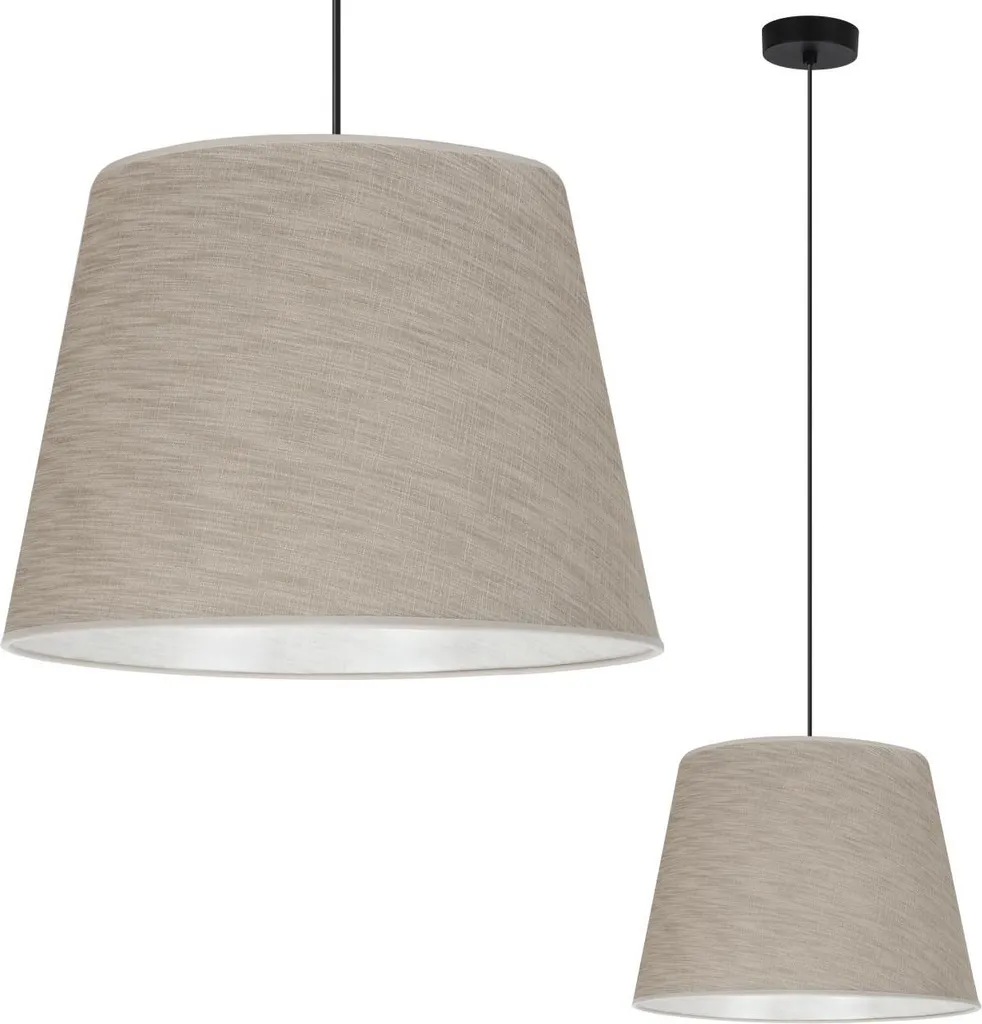 Lampada Len 38cm Sospensione Boho-Chic Nero Beige | Design Luce Calda