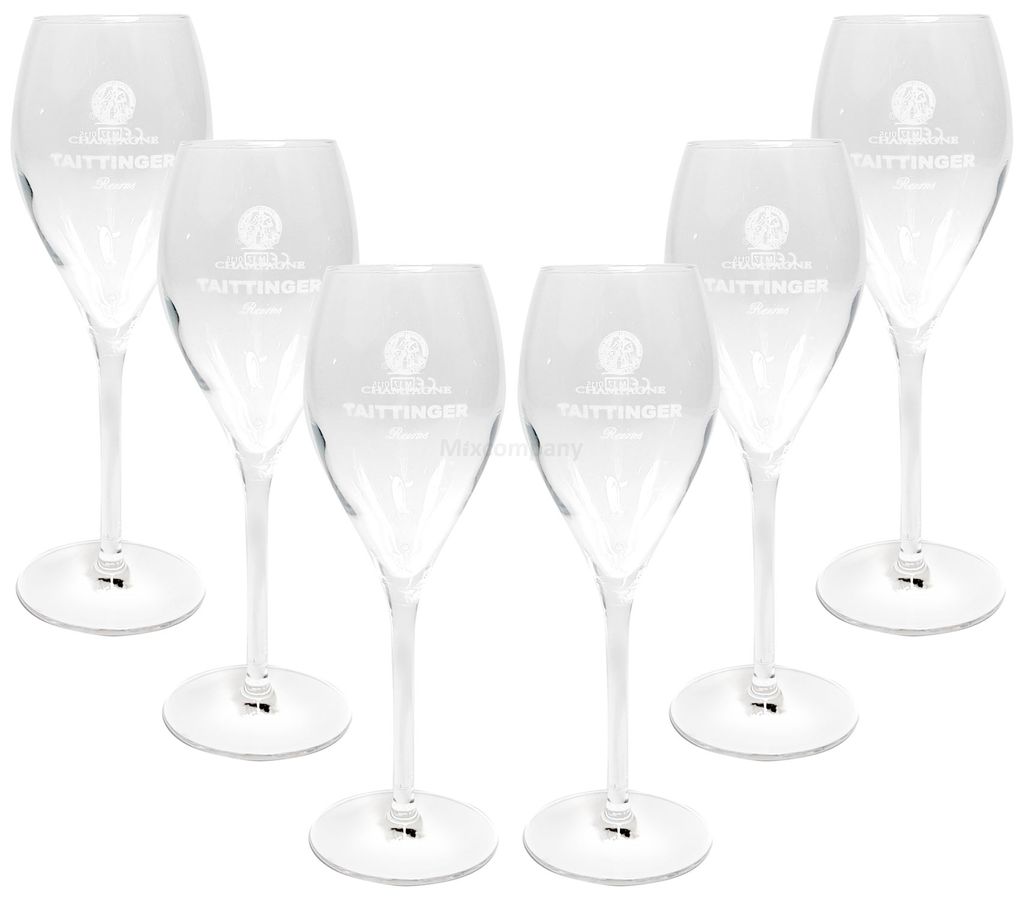 Taittinger Champagner Sekt Glas Gläser-Set - 6x Gläser 10cl Produktbild 