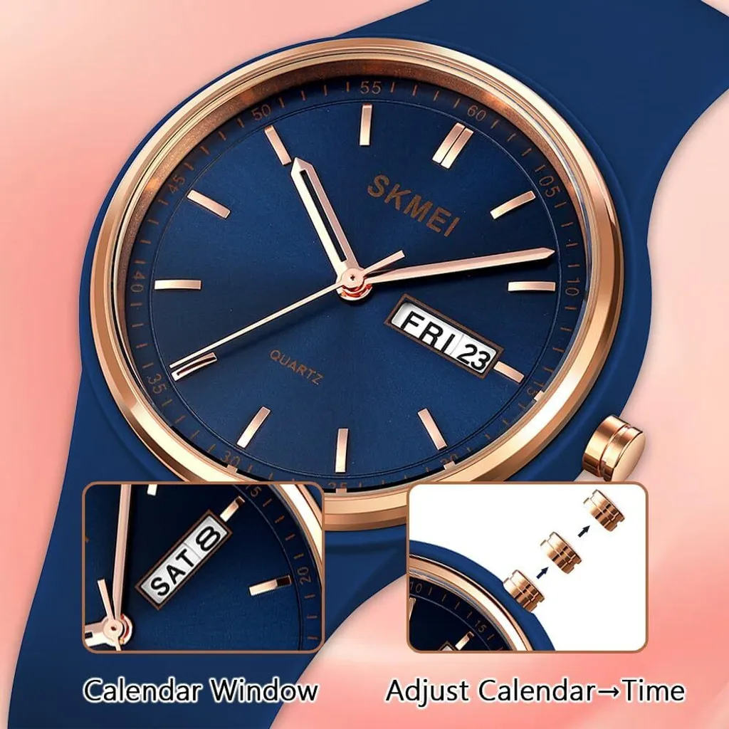 Orologi da polso Ladies Senior Orologio da polso Teenager Girls impermeabile Ladies Watch Grande quadrante con calendario - 5