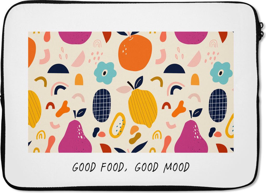 MuchoWow Laptop Hülle 14 ZollZitate - Sprichwörter - Gutes Essen, gute Laune - Essen Laptoptasche - Laptoptasche - Stoßsicher - Schutzhaube