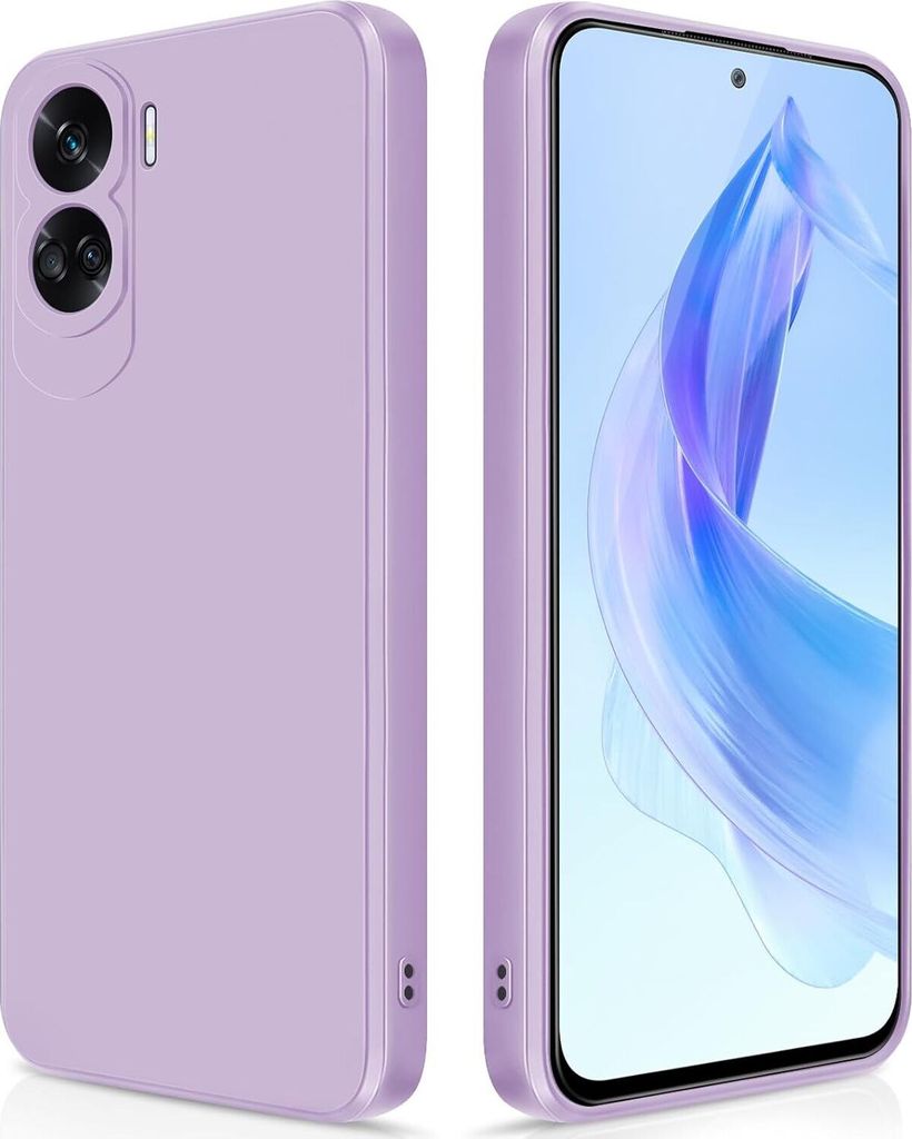 Silikon Hülle für Honor 90 Lite Flüssigsilikon Dünn Gel Gummi Matt Kratzfeste Schutzhülle Lila