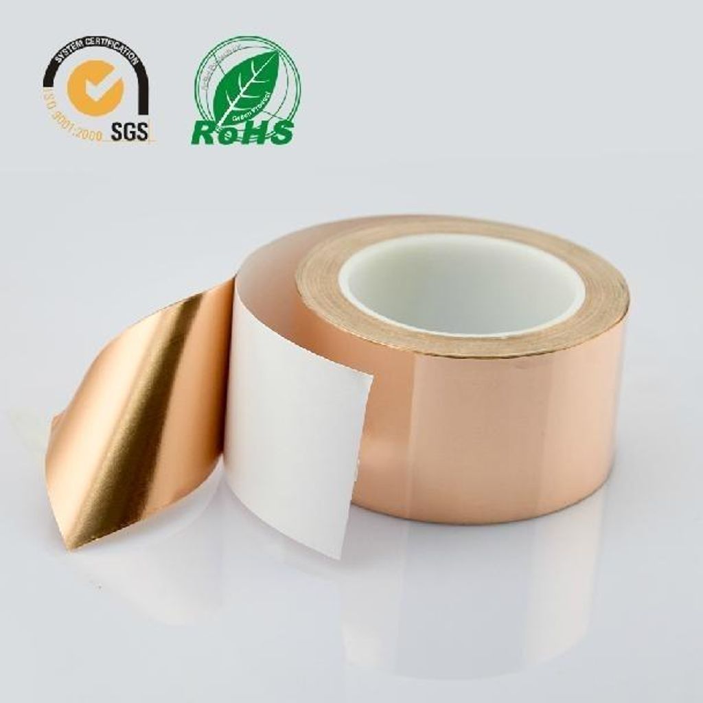 Kupferband 5 mm mit Klebstoff, Rolle 30 m, 25 μm
