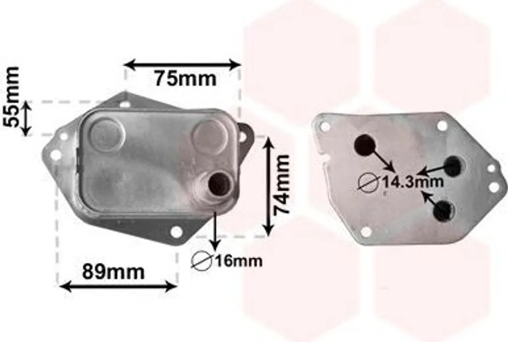 Refroidisseur d'huile 82003288 VAN WEZEL en aluminium haute qualité