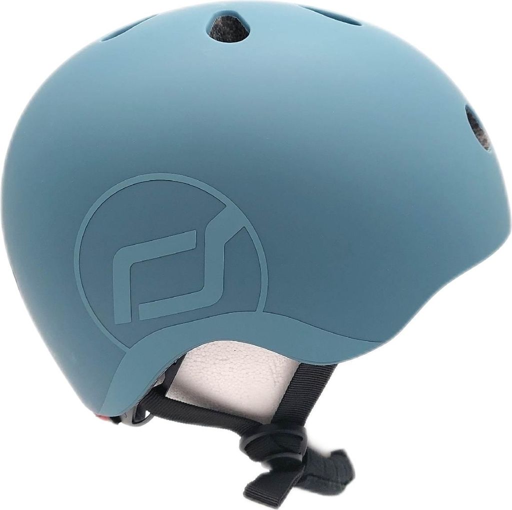 A blue helmet on a white background.