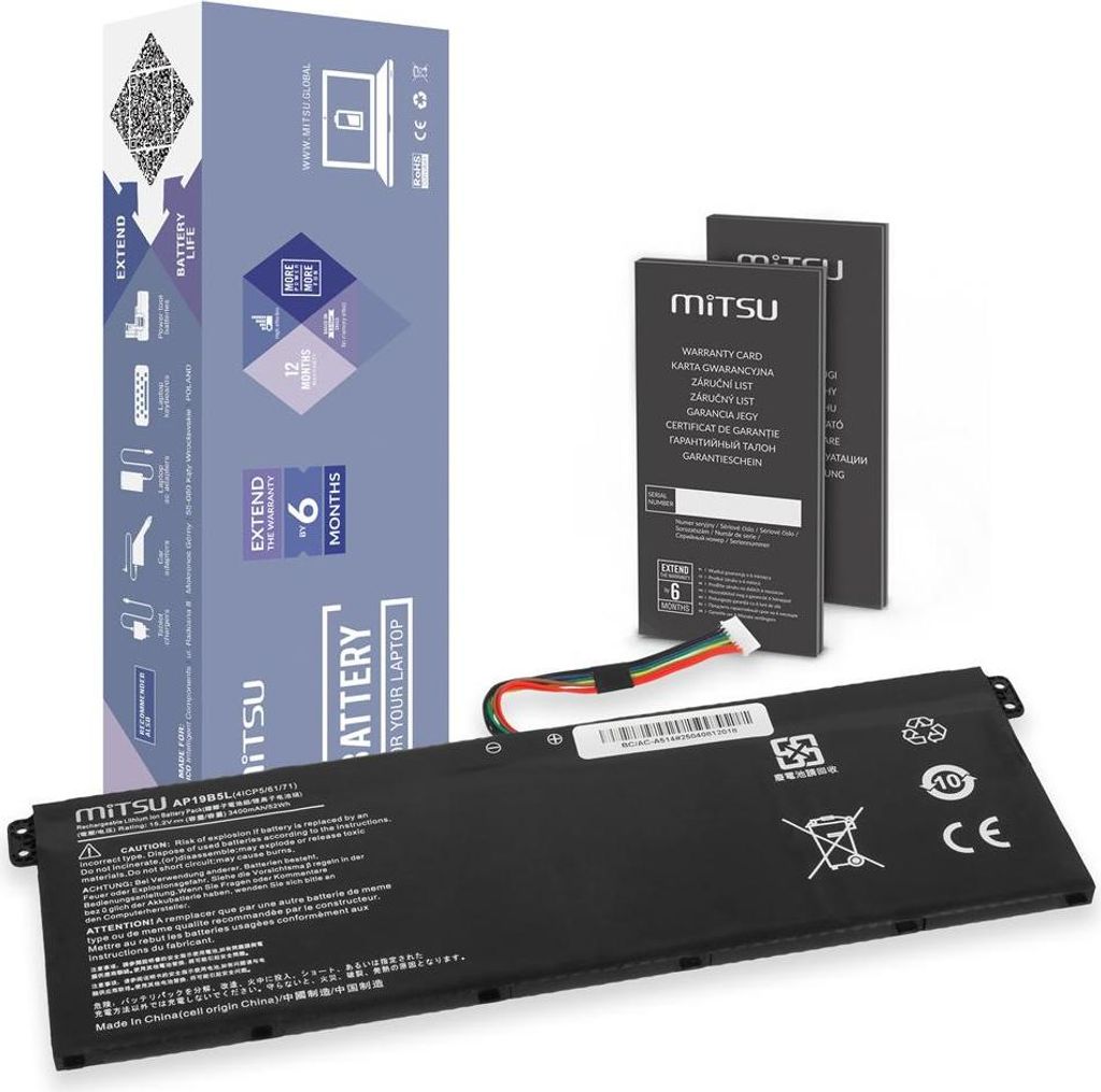 MITSU Bateria AP19B5L pre notebooky Acer Aspire/Vero Obrázok produktu 