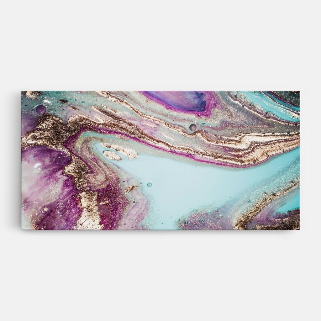 ARTHUB Leinwandbild 40x80 cm, Pink Marble Shades | Wohnzimmerdekoration, Hängende Bilder, Wanddekoration, Heimdekoration, Abstrakte, Marmor