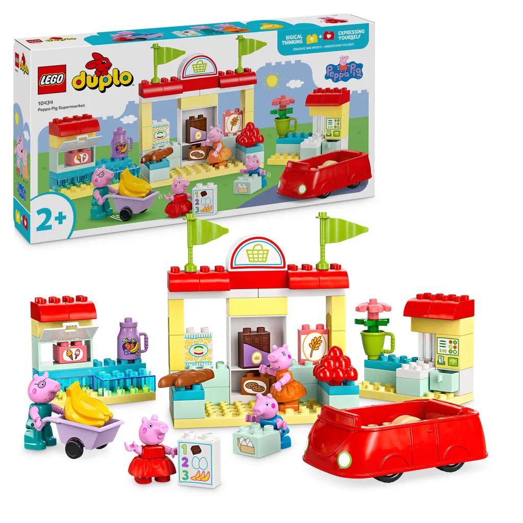 LEGO DUPLO 10434 Supermarché Interactif et Éducatif, 70 Pièces Peppa