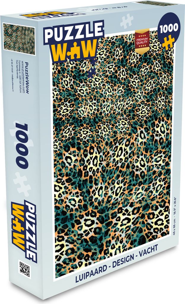MuchoWow Puzzle 1000 Teile Leopard - Design - Mantel - Spielzeug - Alt und Jung - Spiele - Puzzeln