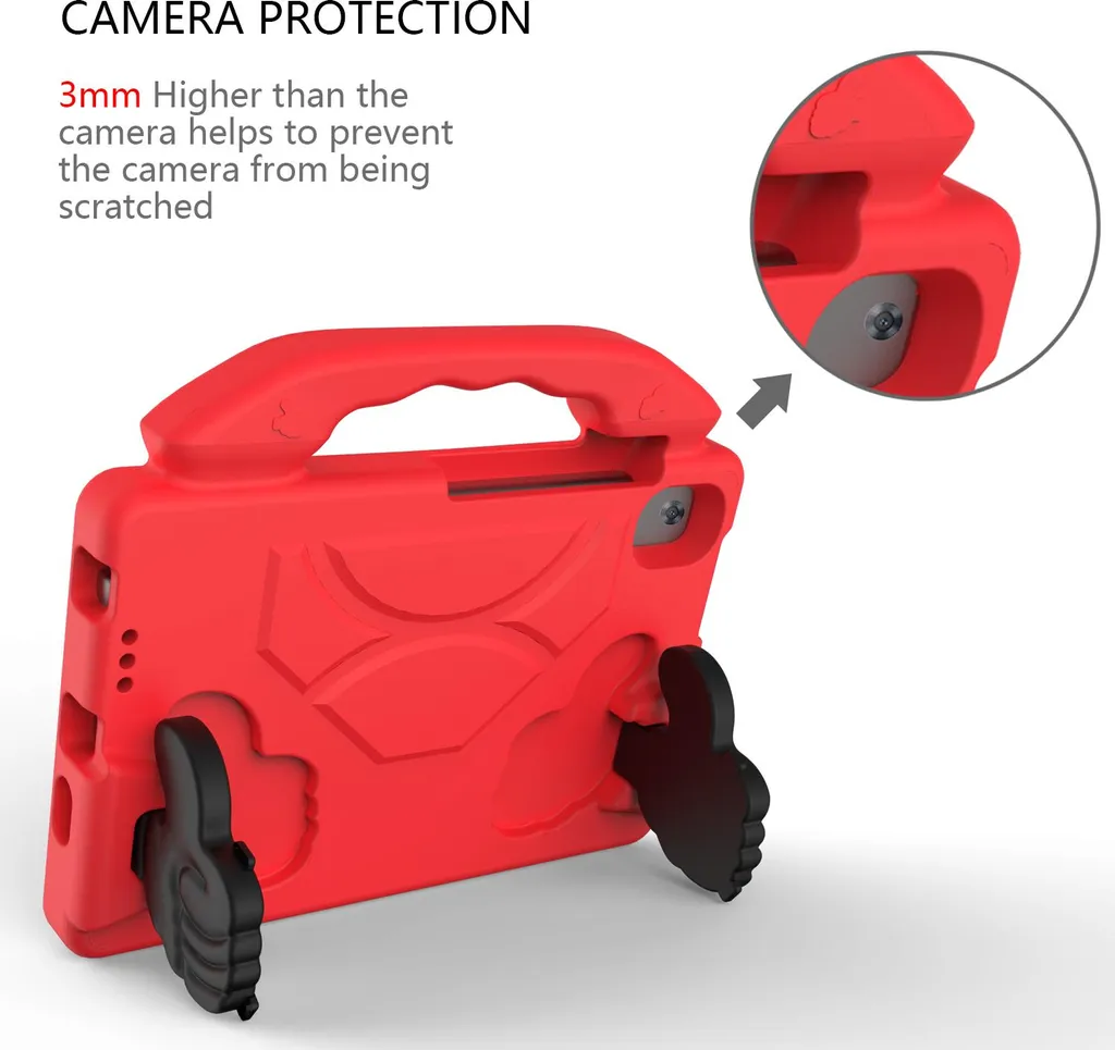 Cover Lenovo Tab M8 4a Gen Bambini - Guscio EVA con Stand Rosso - 5