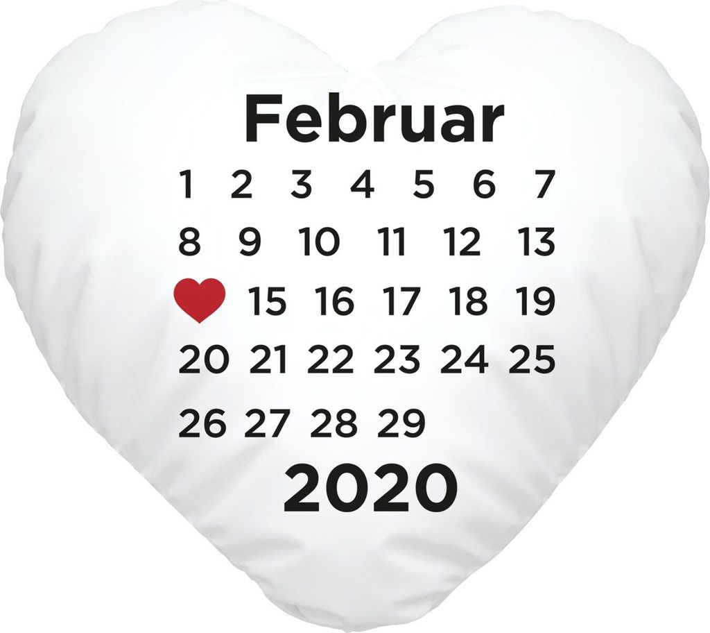 Herzkissen personalisiert Kalender anpassbares Datum Geschenk Liebe Hochzeitstag Hochzeitsgeschenk SpecialMe weiß Herz-Kissen