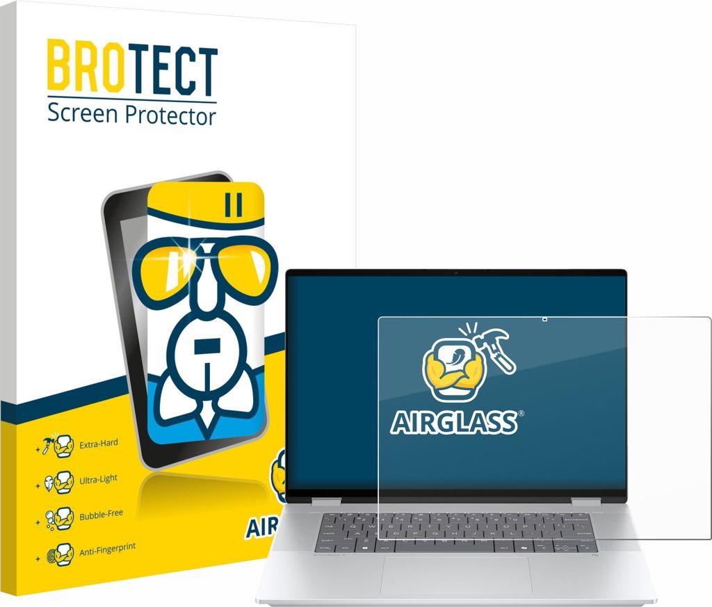 BROTECT Schutzglas für HP OmniBook X Flip 16-aX Schutzfolie Panzer Folie Glas Display Schutz klar