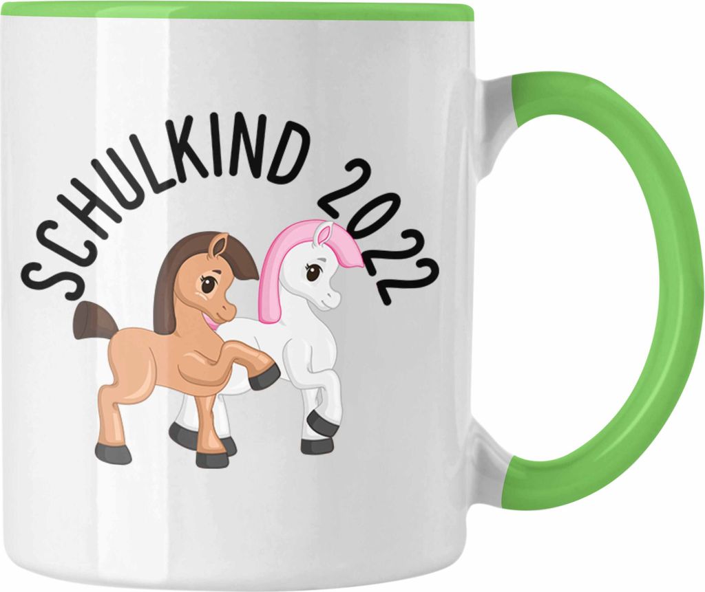 Trendation - Schulkind 2022 Pferde Einschulung Mädchen Geschenk Tasse Schulstart 1. Schultag Schuleinführung Schulanfang Geschenkidee 2022 Schulk...