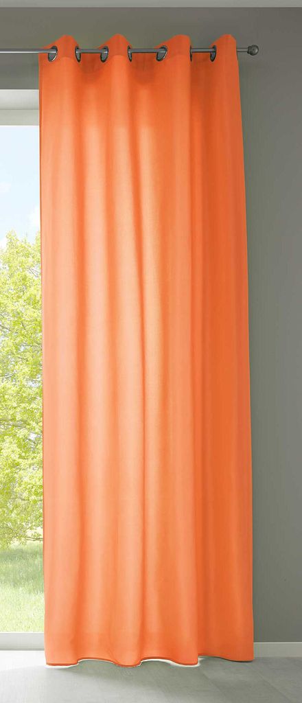 1er Set Vorhänge Schal Ösen »Berlin« HxB 245x140 cm Orange Produktbild 