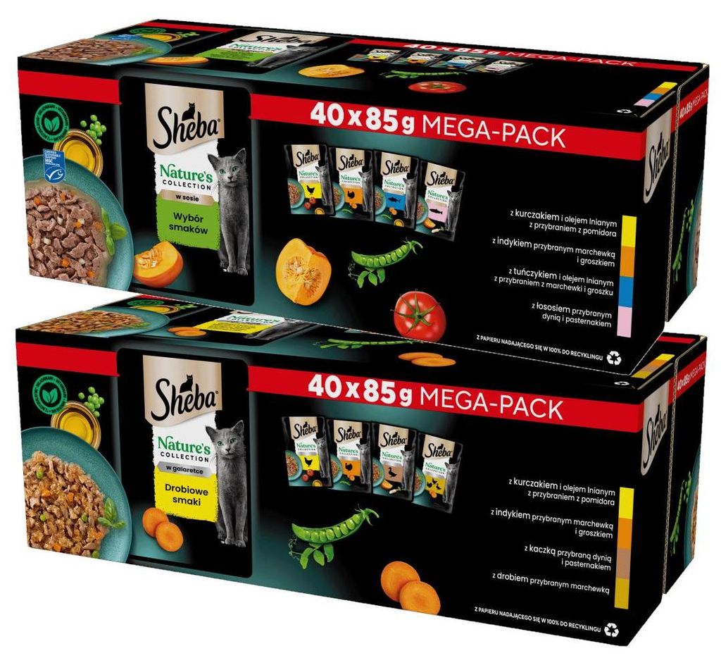 Sheba Nature’s Collection Mix Smaków 80x85g Mokra Karma Dla Zdjęcie produktu 