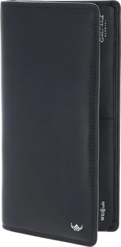 Pochette de Protection RFID pour Carte d'Identité en Cuir Noir Zippée
