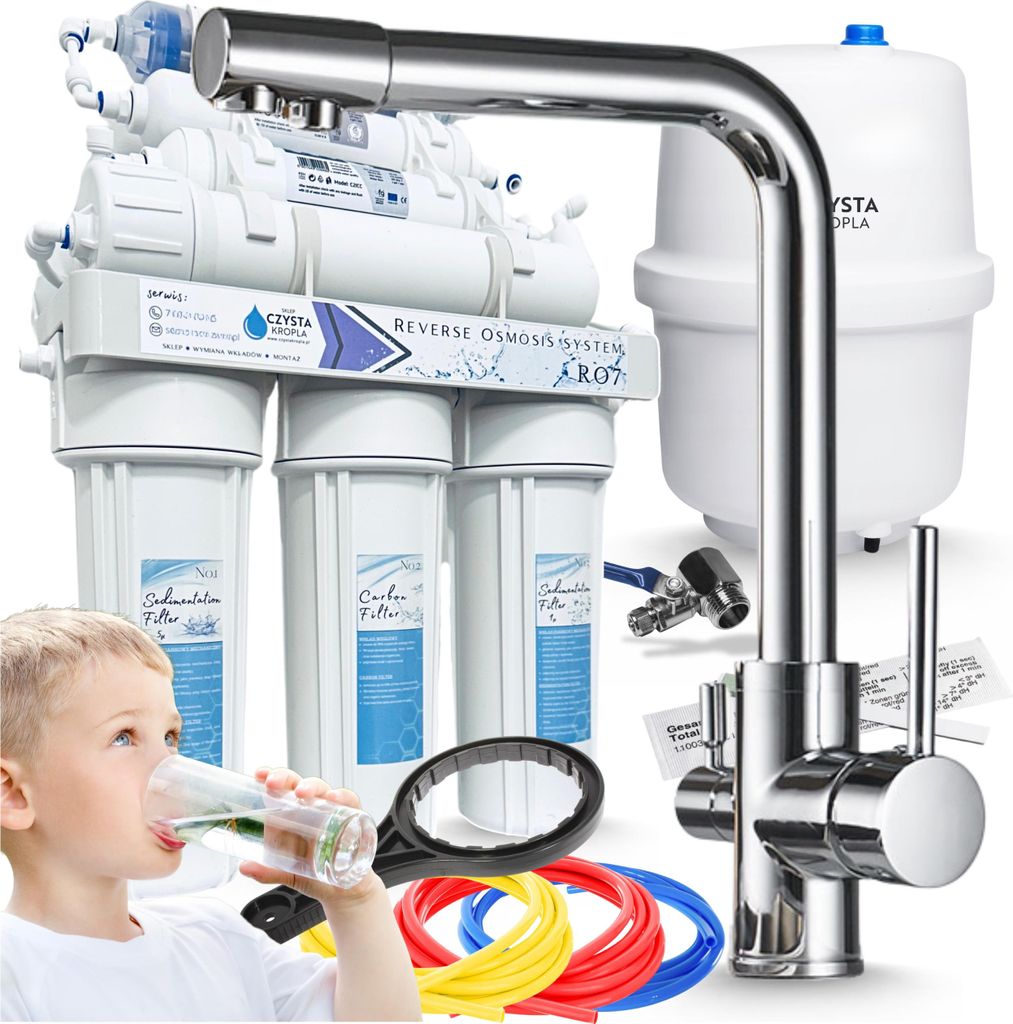 Wasserfilter Set RO7 mit 3-Wege Küchenarmatur Venom, Produktbild 