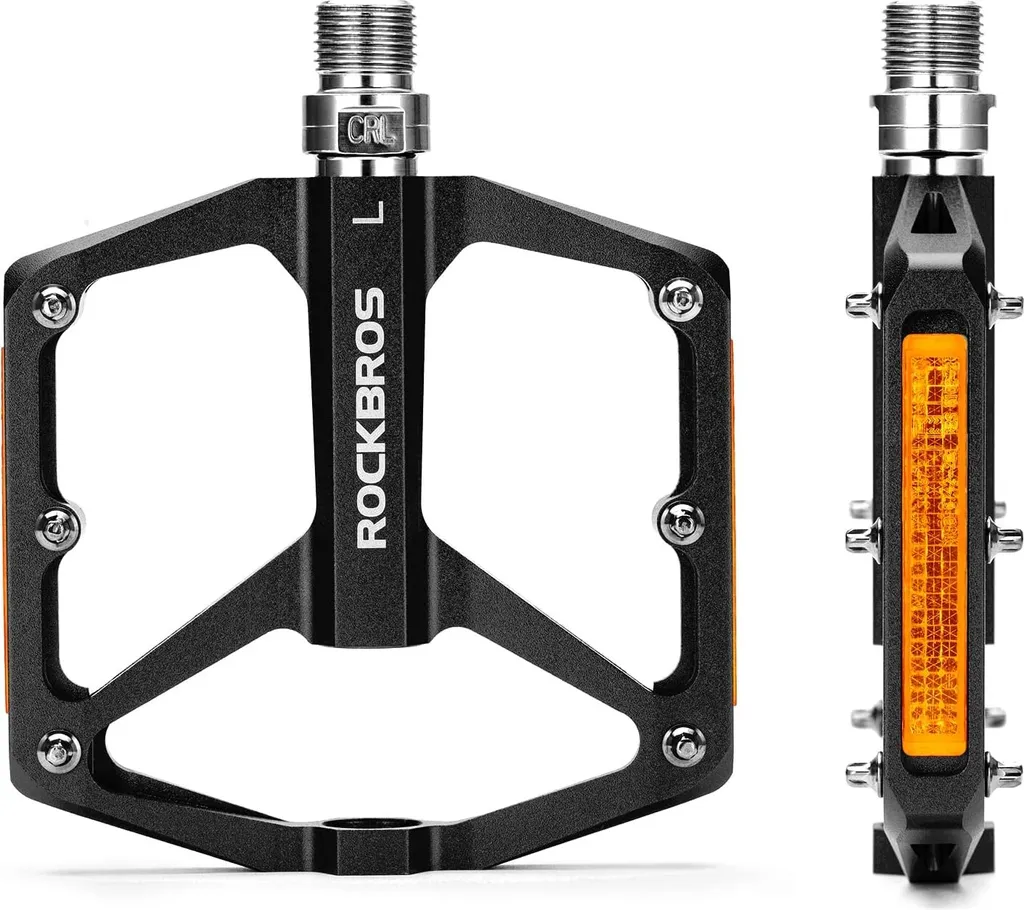 Pédales De Vélo Pliables CNC – Alliage Alu, 9/16″ – Antidérapantes, Plateforme Large – Avec Réflecteurs Pour VTT, Ville, électrique
