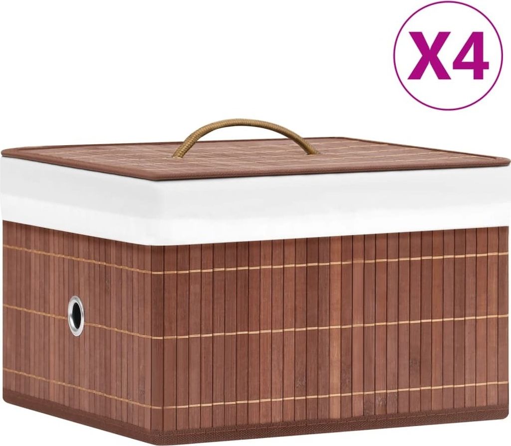 Bambus Aufbewahrungsboxen 4 Stk. Braun