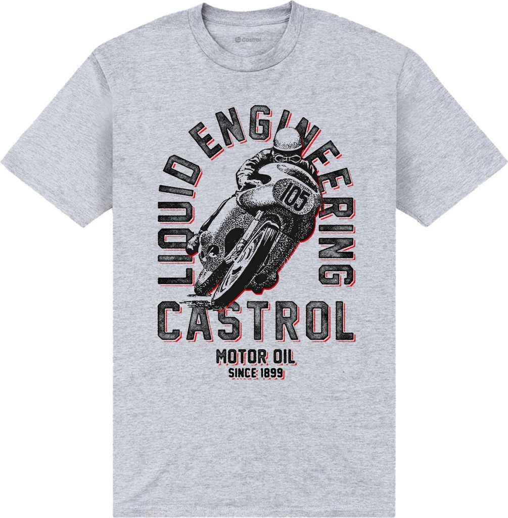 Castrol - T-Shirt für Herren/Damen Uni PN1024 (L) (Grau meliert)
